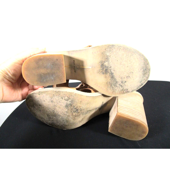 Dolce Vita Whitley Tan Brown Leather High Heel Lace Up Bootie Sandals Women 10 - Picture 8 of 11